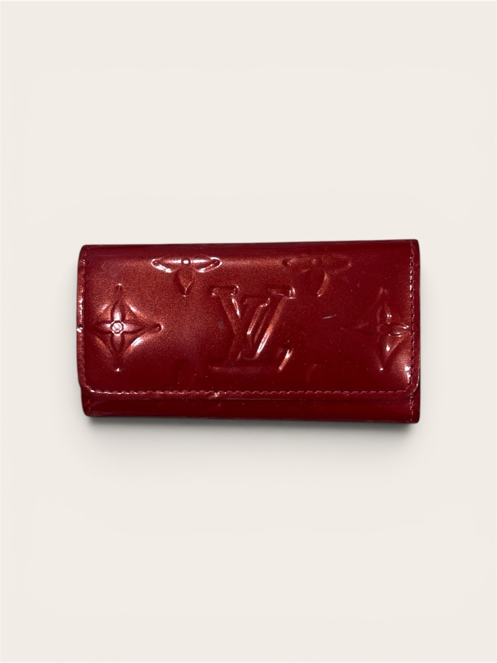 Louis Vuitton Burgundy Vernis Monogram Key Pouch Wallet
